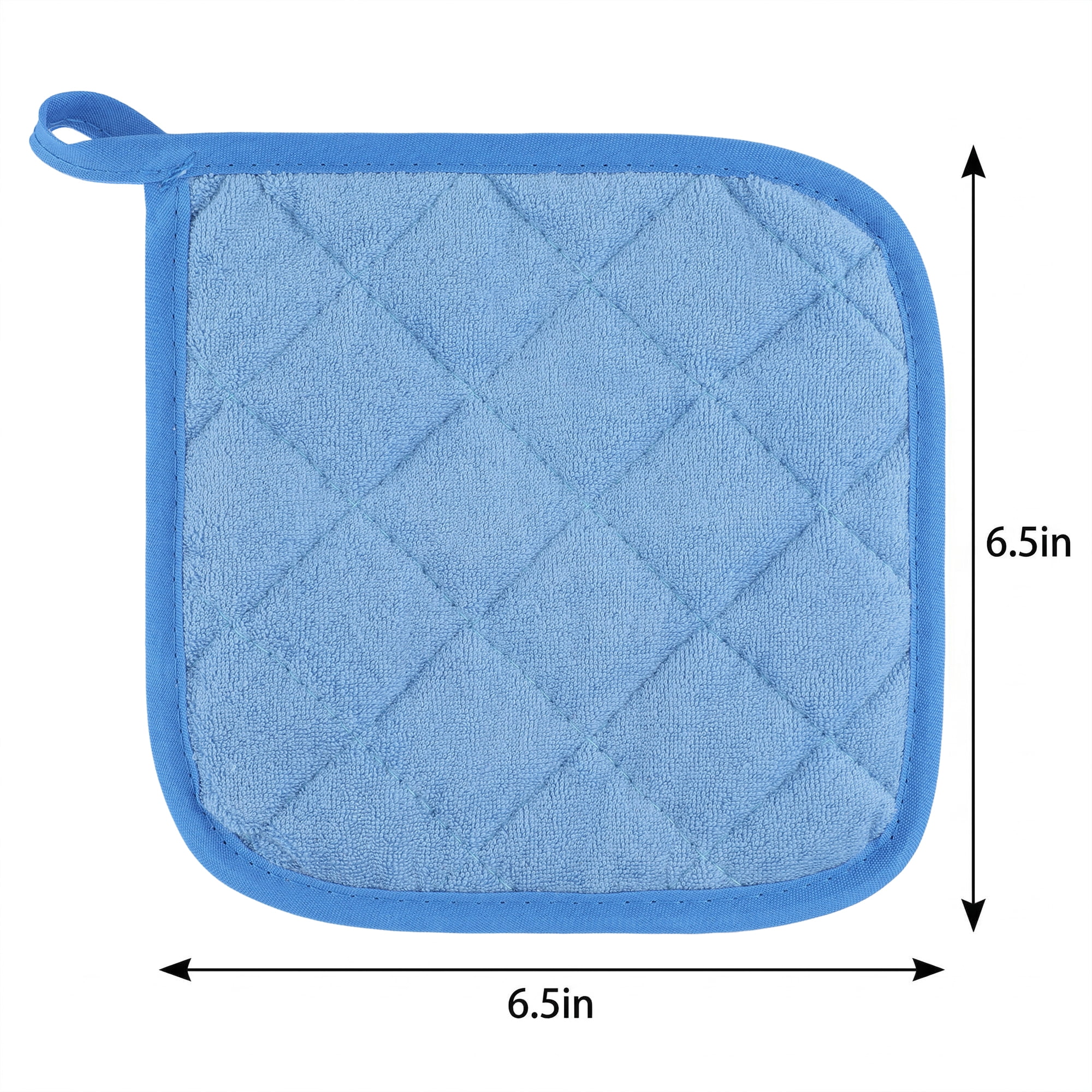 Unique Bargains Pot Holders Polyester Heat Resistant Trivets Non Slip Pads Sky Blue 2Pcs