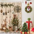 thumbnail image 5 of Small Stall Shower Curtain 36x72 Inch Narrow Half Size Christmas Bath Curtains Bathroom Decor, Xmas Elk Balls Botanical Farmhouse Trees Waterproof Fabric Shower Curtain Set with Hooks 36 Inch, 5 of 8