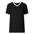 thumbnail image 4 of Womens Summer Tops with Pockets, Short Sleeve Shirts for Women Casual Loose Fit Solid Color V Neck T-Shirts, 4 of 6