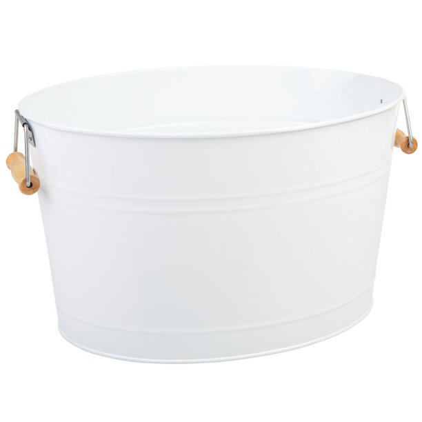 mDesign Metal Beverage Tub & Ice Holder