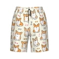 thumbnail image 6 of KLL Cartoon Corgi Men's Casual Summer Beach Shorts Hawaiian Shorts with Pockets-XX-Large, 6 of 6