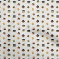 thumbnail image 1 of oneOone Silk Tabby Orange Fabric Utensils Tea Cups Sewing Material Print Fabric By The Yard 42 Inch Wide, 1 of 4