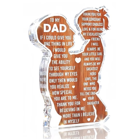 Dad Gifts from Daughter Christmas Gifts for Dad, Gifts for Dad Presents for Dad Fathers Day Presents Birthday Gift Fathers Birthday Gift, Acrylic Plaque Desk Decor Sign, New Dad Present from Girl