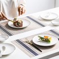 thumbnail image 5 of Juego de mesa de comedor de 6 manteles de vinilo de tejido cruzado antideslizantes, resistentes al calor, color azul, lavables y fáciles de limpiar, 5 of 5