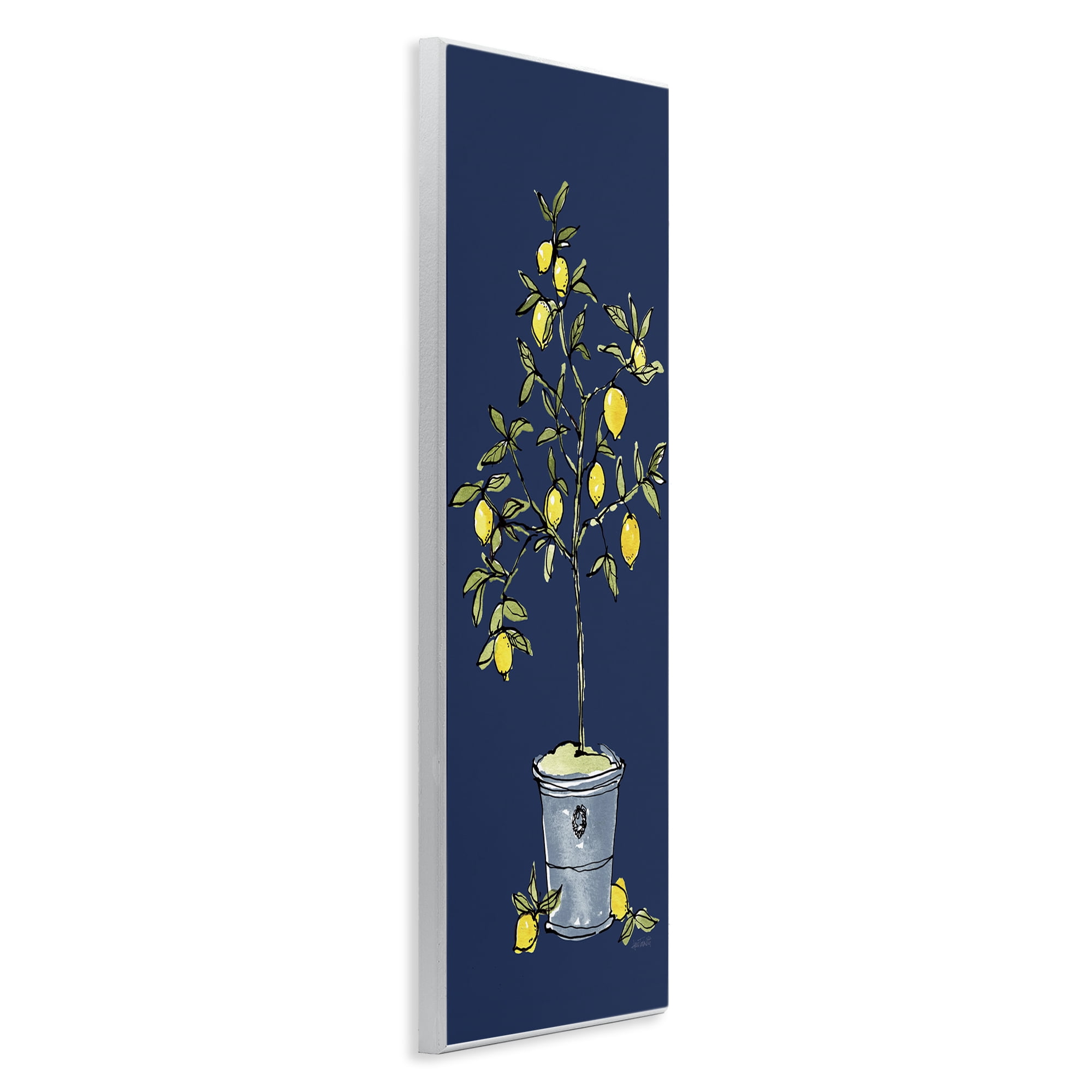 Stupell Industries Citron Lemon Plant Botanical & Floral Painting Unframed Art Print Wall Art, 7 x 17
