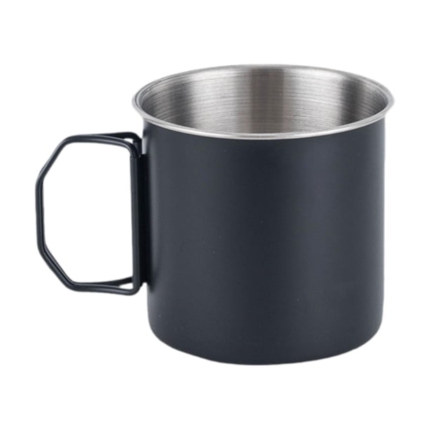 Taza de camping Zulema con asas plegables 250 ml Negro