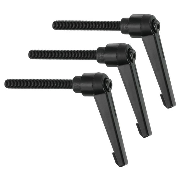 Uxcell 3Pcs M8 x 60mm Adjustable Knobs Handle Male Thread Push Button Ratchet Quick Release Locking Rotating Bolt for Lathe Machinery, Black