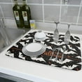 thumbnail image 6 of Halloween Black Bats Dish Drying Mat 16x18 Inch Happy Halloween Spooky Bat Microfiber Drying Mat for Dishes Absorbent Fast Dry Dish Rack Mat Drainer Pad Kitchen Decor Accessories for Halloween, 6 of 6