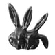 thumbnail image 2 of Estatua de conejo, decoración de conejito, lindo adorno, figura de conejo nórdico, animal de resina negro, 2 of 9