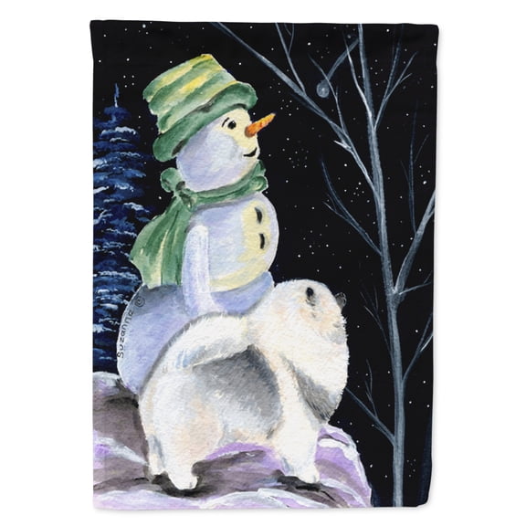 Caroline's Treasures SS8557-FLAG-PARENT Snowman with Keeshond Flag, , multicolor