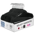 thumbnail image 1 of Zober Perchas de Terciopelo Paquete de 50 - Perchas Negras Resistentes para Abrigos, Pantalones y Ropa de Vestir - Juego de Perchas Antideslizantes - Perchas de Fieltro para Ropa que Ahorran Espacio, 1 of 5