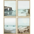 thumbnail image 3 of PixonSign Framed Wall Art, Rocky Storm Cloud Sky Beach Ocean Posters, Set of 4 Landscape Colorful Wall Decor Prints, Nature Artwork Wilderness Wall Décor for Living Room, Bedroom - 12"x16" Natural, 3 of 5