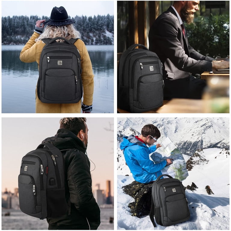 17" Business Laptop Backpack - Slim Anti-Theft Design, Water-Resistant  College Bag with USB Port, Fits 15.6" Notebook (Black): Laptops - Walmart .com