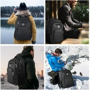 17 Business Laptop Backpack - Slim Anti-Theft Design, Water-Resistant College Bag with USB Port, Fits 15.6 Notebook (Black)