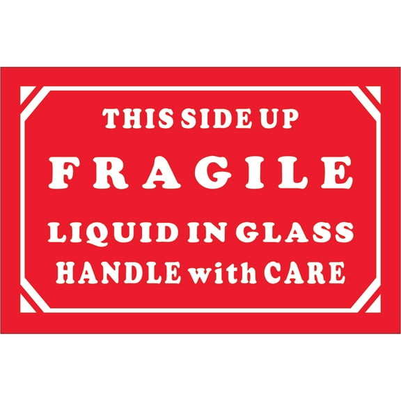 Tape Logic Label,Fragile Liquid Glass HWC,2x3" DL1068
