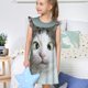 thumbnail image 4 of Fotbe Funny Cat Vestido de Dormir para Niñas de 3 a 10 Años, Mangas Cortas, Estilo Princesa, Pijama Camisón con Mangas Voladas-Large, 4 of 6