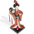 thumbnail image 2 of Japanese Geisha Kimono Doll for Decor Resin Wood Plastic Orange Color 3.5 Inches, 2 of 4