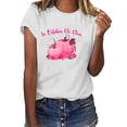 thumbnail image 2 of En Octobre Nous Portons des Hauts Roses pour Femmes Col Rond Manches Courtes Blouse Décontractée Imprimée Sensibilisation au Cancer du Sein, 2 of 5