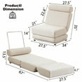 thumbnail image 2 of Convertible Folding Sofa Bed - Sleeper Chair with Pillow, Modern Linen Fabric Floor & Futon Couch, Lazy Sofa for Living Room/Dorm/Guest Room/Home Office, Single Cream White, 2 of 8