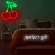 thumbnail image 5 of Luces de neón de cerezas verdes rojas, letreros de neón de cereza para decoración de paredes, letreros LED de frutas lindas para habitación de niños, restaurante, bar, frutería, ho, 5 of 5