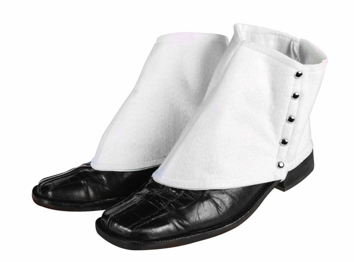 ROARING 20S GANGSTER SPATS WHITE Mens Costume Adult Shoe Covers Victorian Capone 