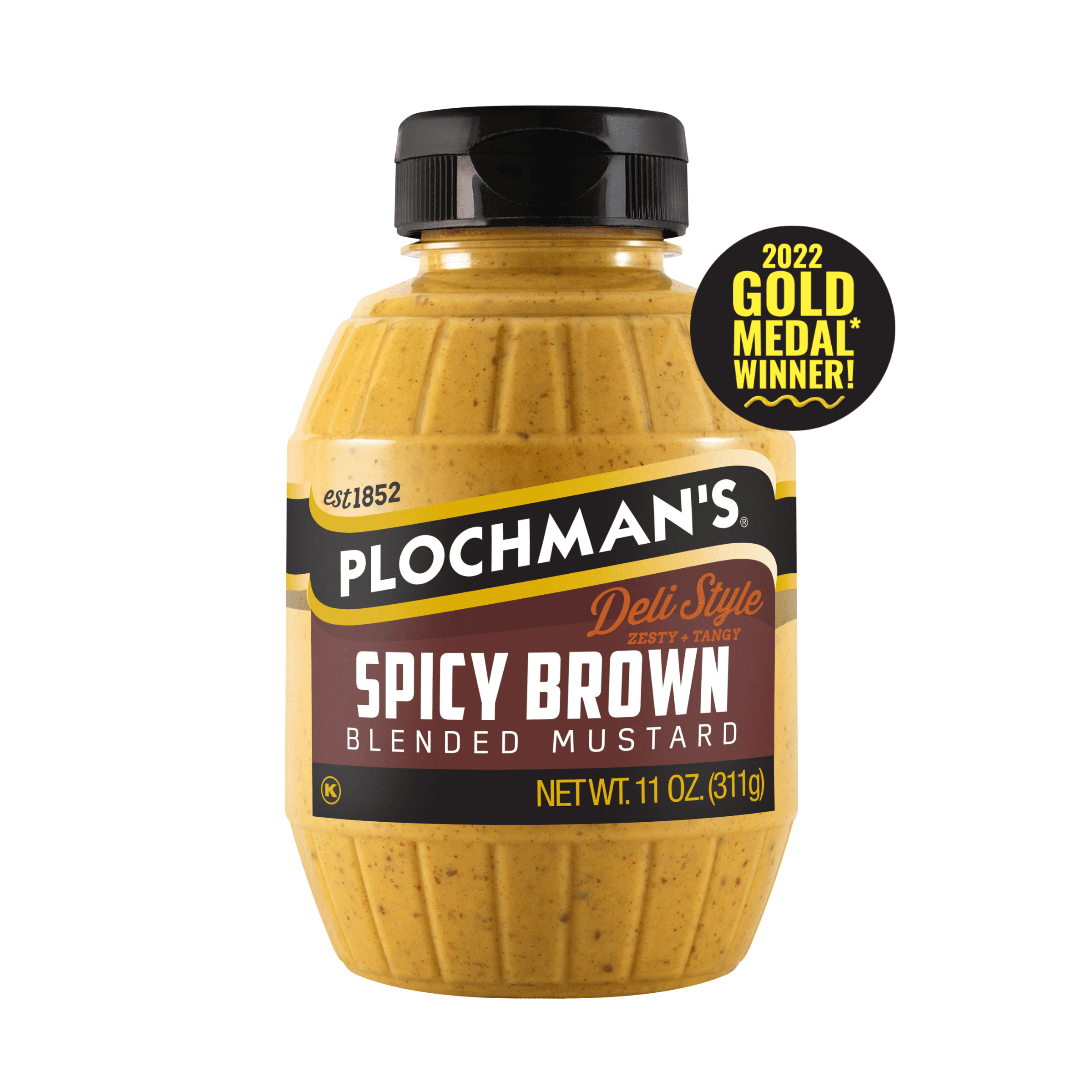 Plochman's Spicy Brown Mustard, Squeeze Barrel, 11 fl oz