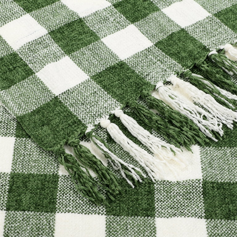 Green and 2025 white throw