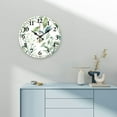 thumbnail image 4 of Creowell 10 Inch Round Wooden Wall Clock Green Leaf Pattern Decor 10x10in, 4 of 8