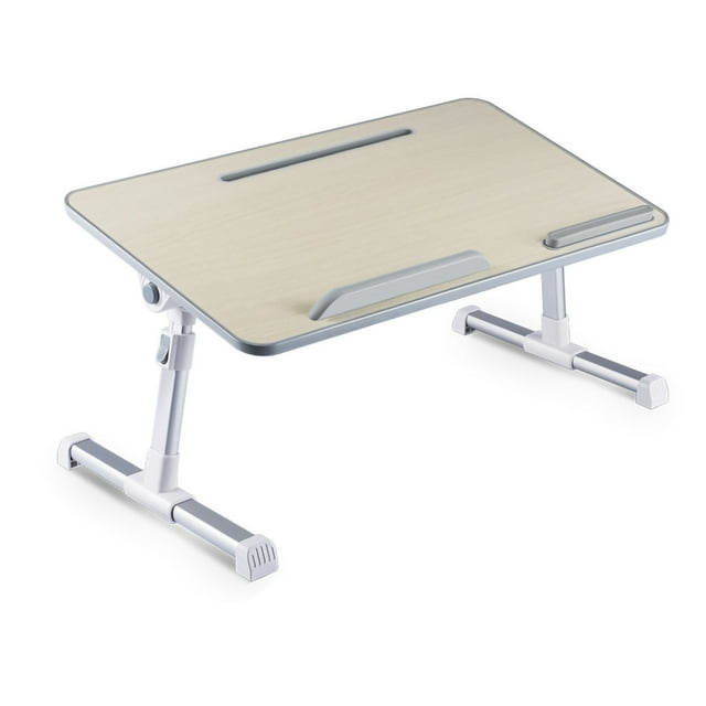 Table de Lit Pliante en Alliage d'Aluminium, Antidérapant, Double Cloison, Bureau Debout pour les Genoux, Portable, Hauteur Ajustable, Dortoir