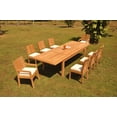 thumbnail image 4 of Grade-A Teak Dining Set: 8 Seater 9 Pc: 122" Atnas Rectangle Table And 8 Maldives Chairs (2 Arm & 6 Armless Chairs) Outdoor WholesaleTeak #51ML2809, 4 of 6
