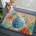 thumbnail image 5 of Brown Sea Turtle Coastal Bathroom Rug Washable 2x3 Entryway Rug Non Slip Nautical Coral Ocean Vintage Front Door Mat Low Pile Indoor Doormat Throw Floor Carpet for Kitchen Bedroom Entrance, 5 of 8