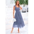thumbnail image 3 of Vestido PRETTYGARDEN de tul midi con fruncido y volantes sin mangas XXL, 3 of 7