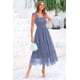 thumbnail image 3 of Vestido PRETTYGARDEN de tul midi con fruncido y volantes sin mangas XXL, 3 of 7
