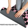 thumbnail image 3 of Black and Pink Checkerboard Pattern Hot Yoga Mat Towel Non Slip for Hot Yoga - Quick-Drying Yoga Mat Cover with 4 Corner Pockets with Travel Bag - Hot Yoga Towel Non Slip 74"x26", 3 of 6