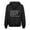 Black, variant on Women's Casual Printed Zippered Long Sleeved Hooded Sweater Jacket Top