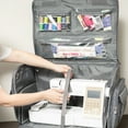 XXL Deluxe Rolling Sewing Machine Case, Portable Grey Quilted Carrier