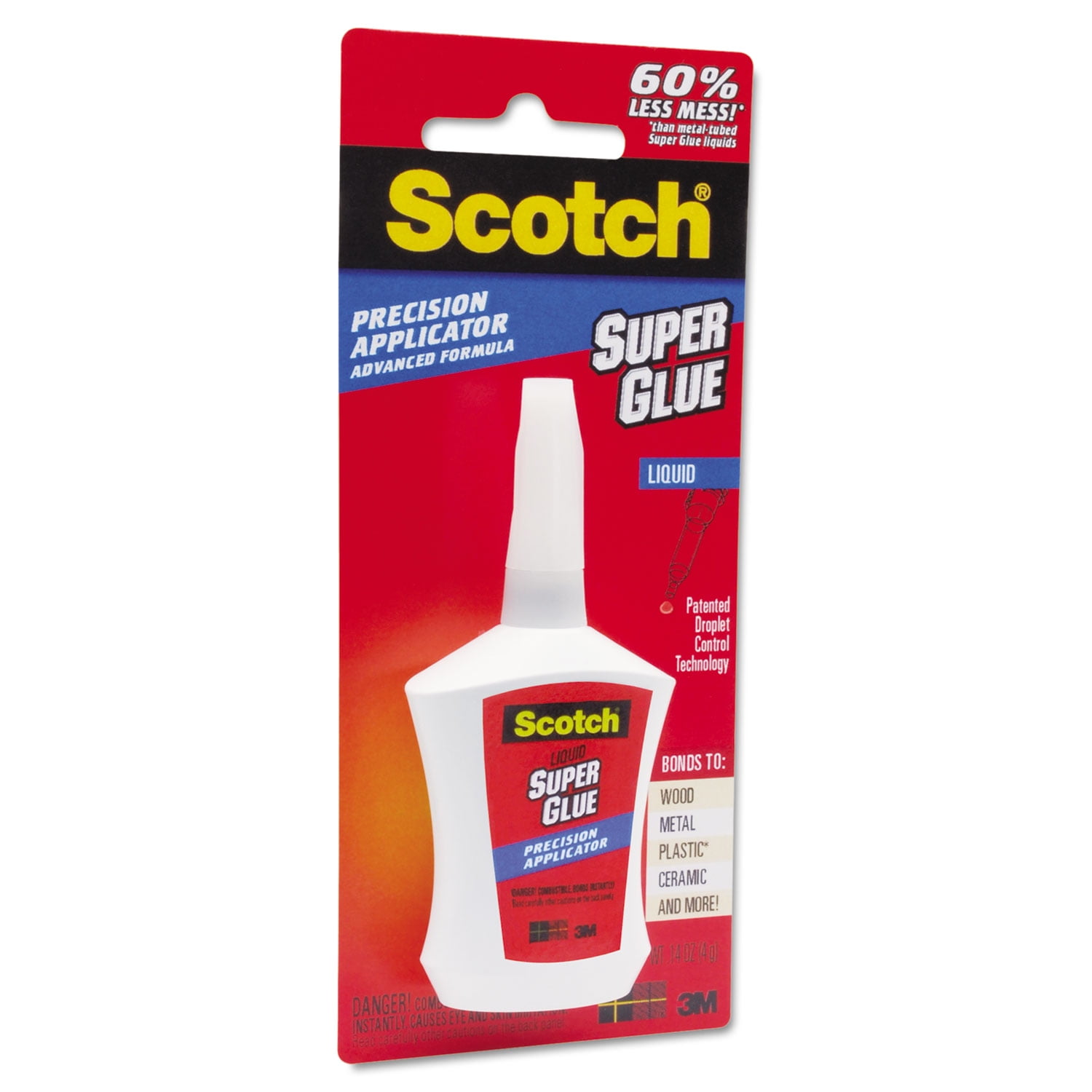 Scotch Super Glue Liquid, 4-Pack of Single-Use Tubes, .017 oz each, Fast  Drying Liquid Formula (AD114)