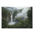 thumbnail image 1 of Rainforest Cutting Board, San Rafael Falls Ecuador Misty Natural Waterfall in Jungle Landmark Scene, Decorative Tempered Glass Cutting and Serving Board, Large Size, Green Grey, by Ambesonne, 1 of 1