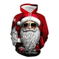 thumbnail image 4 of Mens Outfits Sets Christmas Festive Santa With Hooded Pullover Pants Holiday Parties Family Gatherings Events Red Size M, 4 of 5