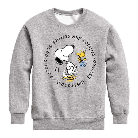Peanuts - Good Things Are Coming Circle - Youth Crewneck Sweatshirt