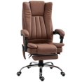 thumbnail image 1 of CoSoTower Chaise de Bureau Chaise de Massage à Vibration 6 Points Fauteuil Inclinable en Micro Fibre avec Repose-Pieds Rétractable Marron, 1 of 7
