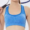 thumbnail image 4 of Besolor Racerback Sports Bra for Women - Comfortable Sleep Bra Yoga Bra Medium Support Padded Workout Tank Tops Blue, 4 of 6