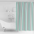 thumbnail image 2 of Shower Curtain Bathroom Set Modern Colorful Gradient Geometric Line Waterproof Fabric Shower Curtains with Grommets&Hooks Green Grey Ombre Stripe Privacy Bath Curtain for Bathtub 72x72in, 2 of 7