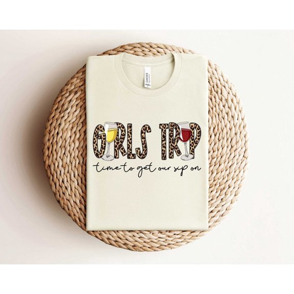 Girls Trip Time To Sip Cruise Vacation Graphic T-Shirt