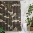 thumbnail image 2 of Xipuska Green Brown Beige Shower Curtain - Water Repellent Fabric Shower Curtains Washable, Modern Abstract Art Decorative Polyester Cloth Bathroom Curtains Modern Bath Decor 36"x72", 2 of 6