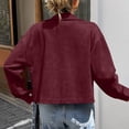 thumbnail image 6 of HomeDM Women's Faux Suede Jacket Long Sleeve Zip Up Cropped Collared Coat with Pockets Fall Winter Casual, 6 of 9