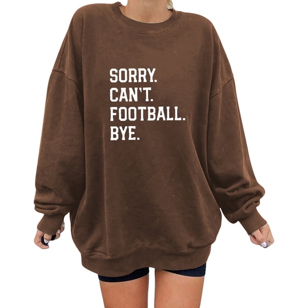 Gibobby Casual Sudadera para Mujer Sudadera suelta para mujer cuello redondo para otoño e invierno(Café,CH)