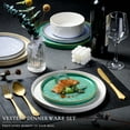 thumbnail image 3 of Vesteel Dinnerware Sets, 12-Piece Stoneware Plates and Bowls Set, Dishes Set for 4, Elegant Ceramic Dinnerware for Home Restaurant, Multi-color, 3 of 9