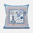 thumbnail image 2 of Love Your Vase Peacock Throw Pillow with Removable Cover in Blue Peach Gray 20x20, 2 of 8