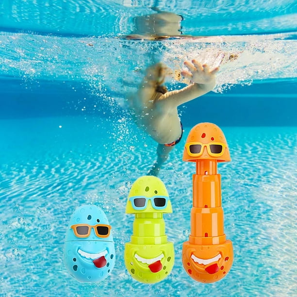 Juego de 3 piezas de anillos de buceo para piscina, juguetes para piscina, juguetes para nadar, anillos de natación subacuáticos, juguetes subacuáticos para niños de 4 a 8 años